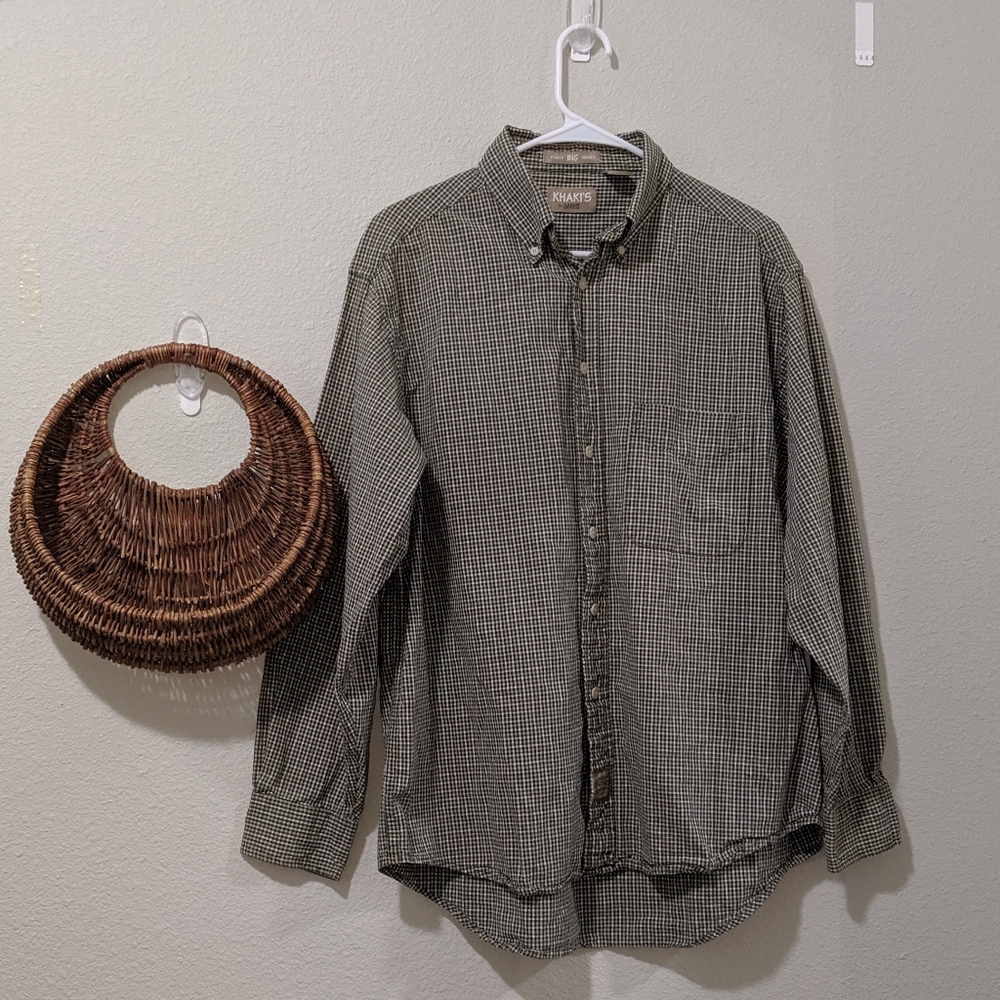 Green, Gold, and White Button Down